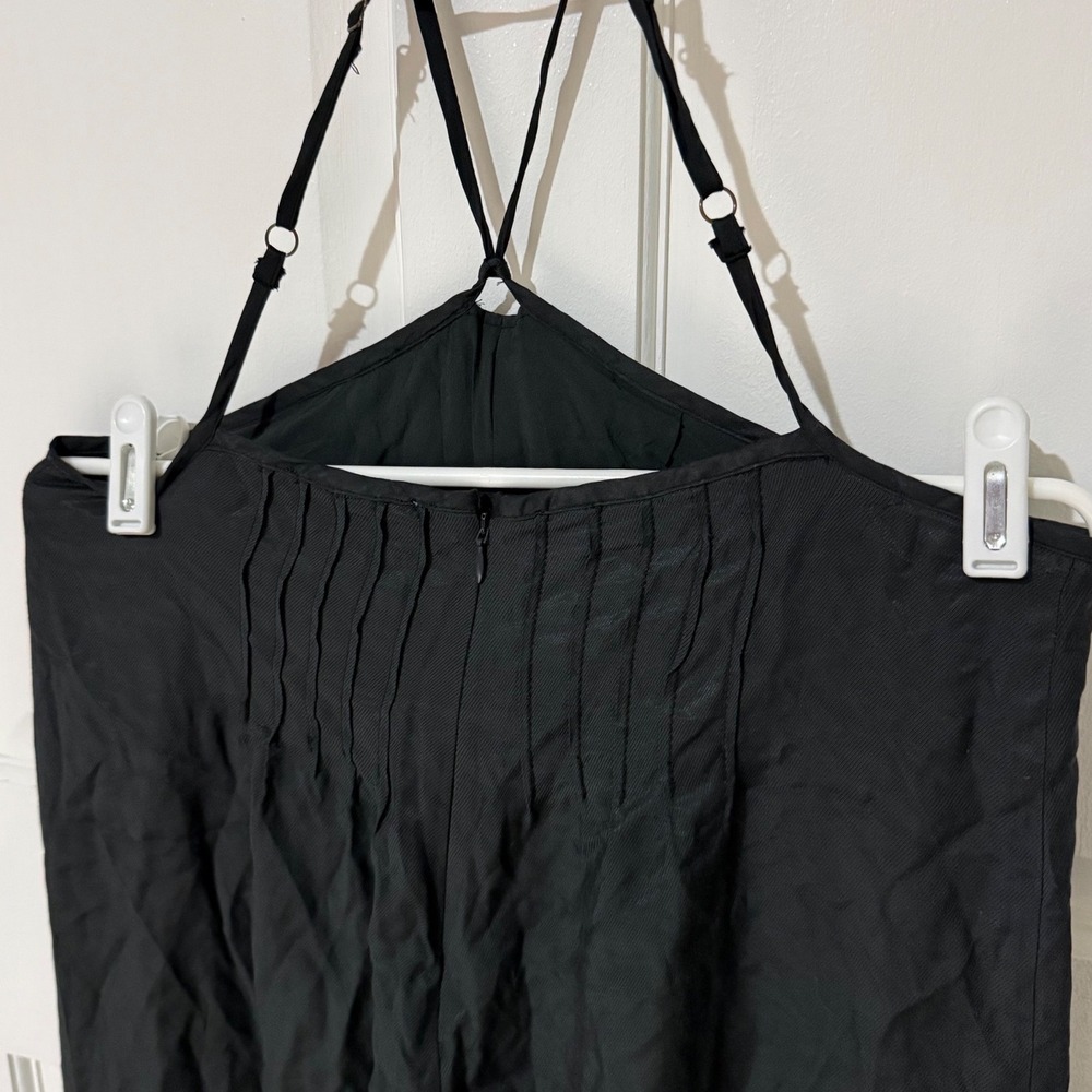 Anthropologie Black Strappy Pintuck Wide Leg Jumpsuit Womens Medium OB1485208 - Picture 4 of 6